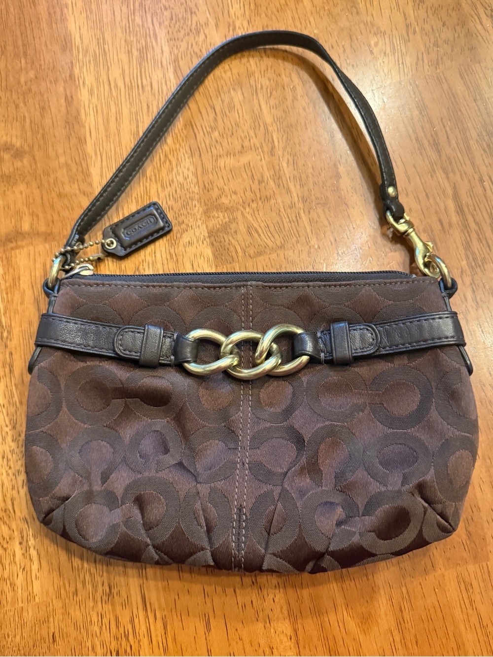 Coach Brooke Brown/Brass Signature Wristlet
